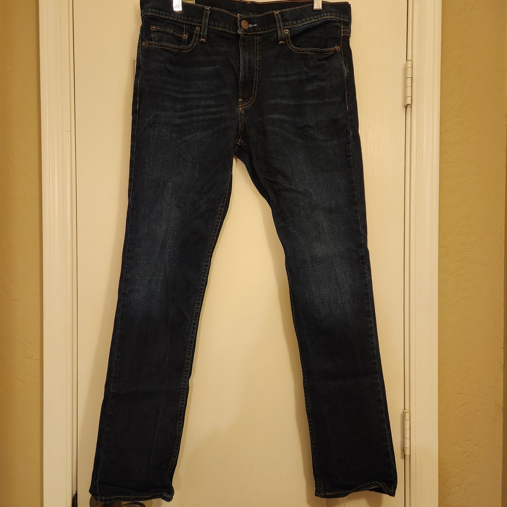 Hollister Men's Deep Indigo Straight Jeans